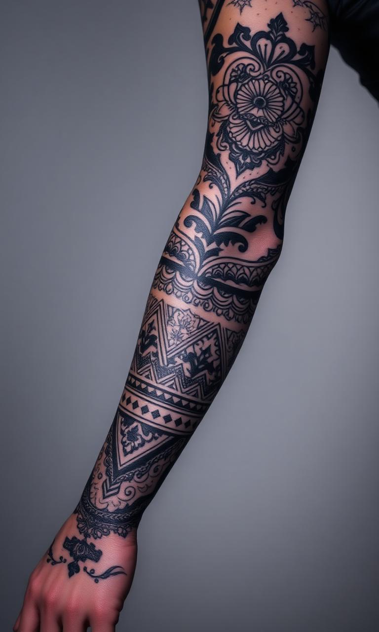 Blackwork tattoo work